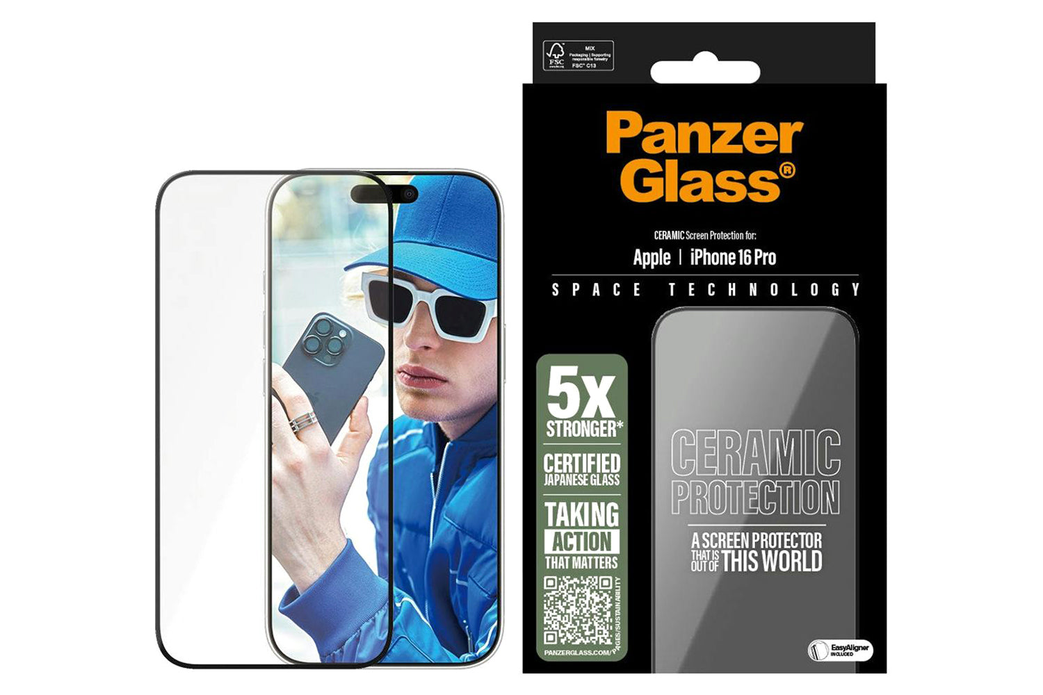 PanzerGlass iPhone 16 Pro Ultra-Wide Fit Ceramic Screen Protector-2