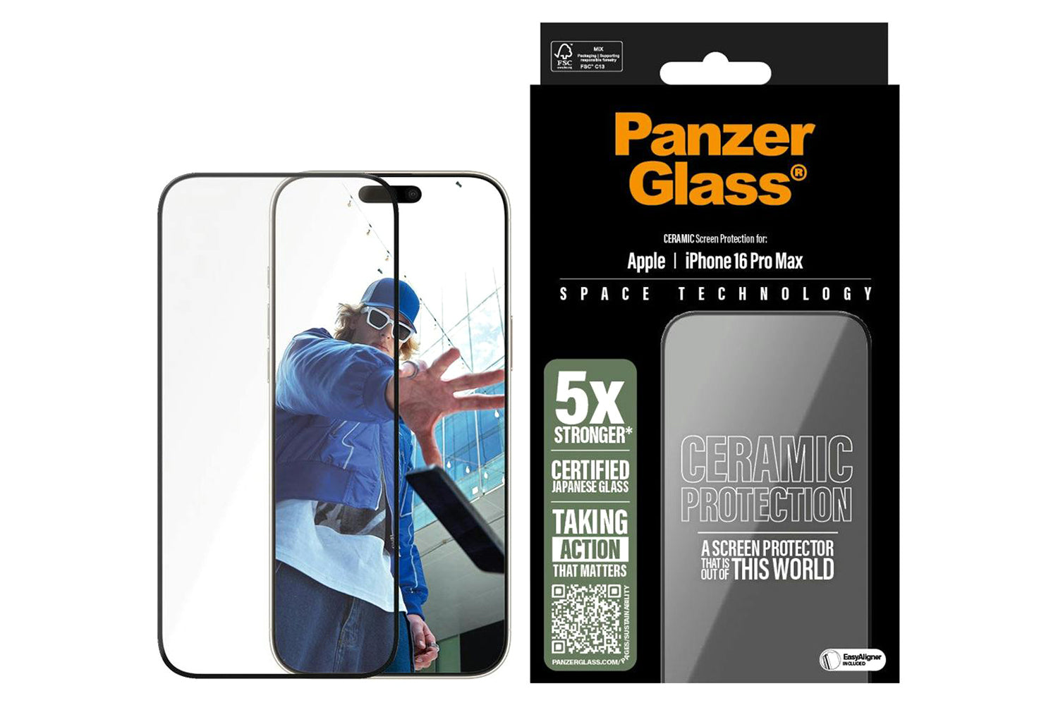 PanzerGlass iPhone 16 Pro Max Ultra-Wide Fit Ceramic Screen Protector-2