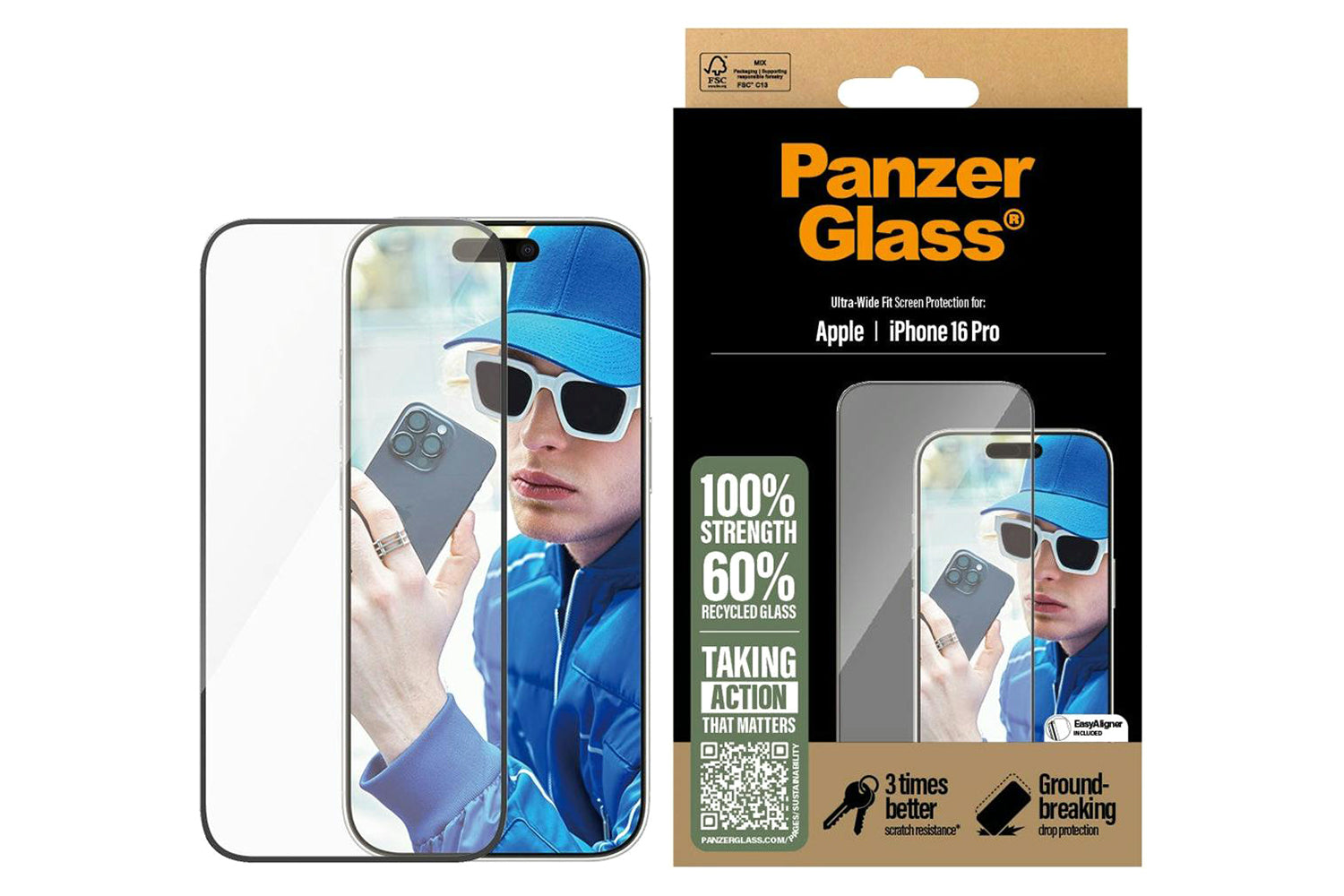 PanzerGlass iPhone 16 Pro Ultra-Wide Fit Screen Protector-2