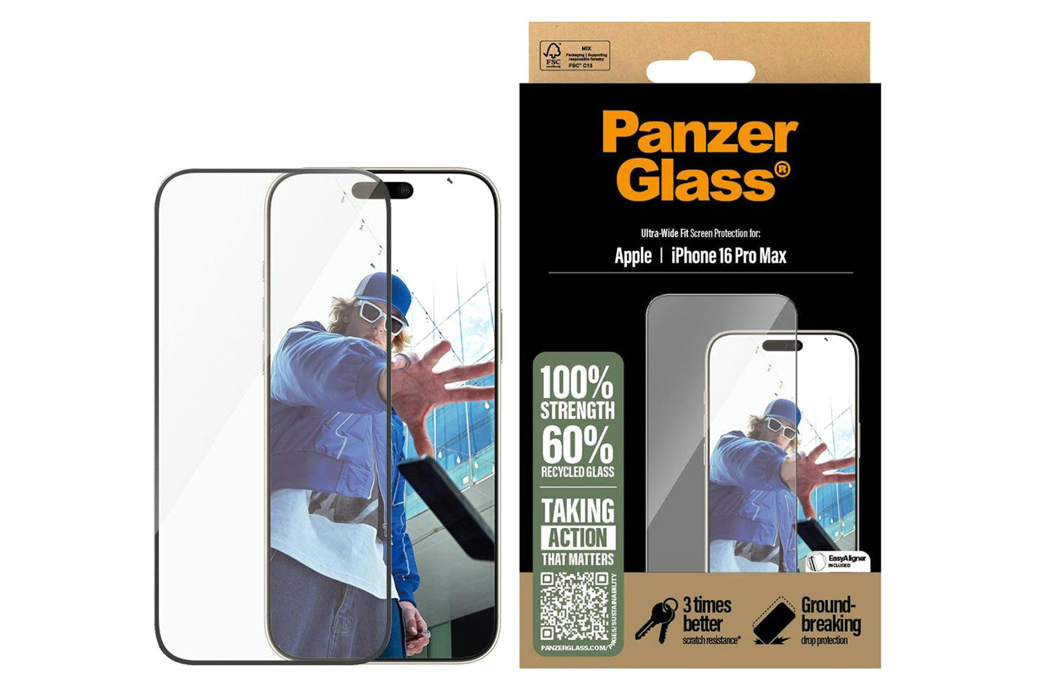 PanzerGlass iPhone 16 Pro Max Ultra-Wide Fit Screen Protector-2