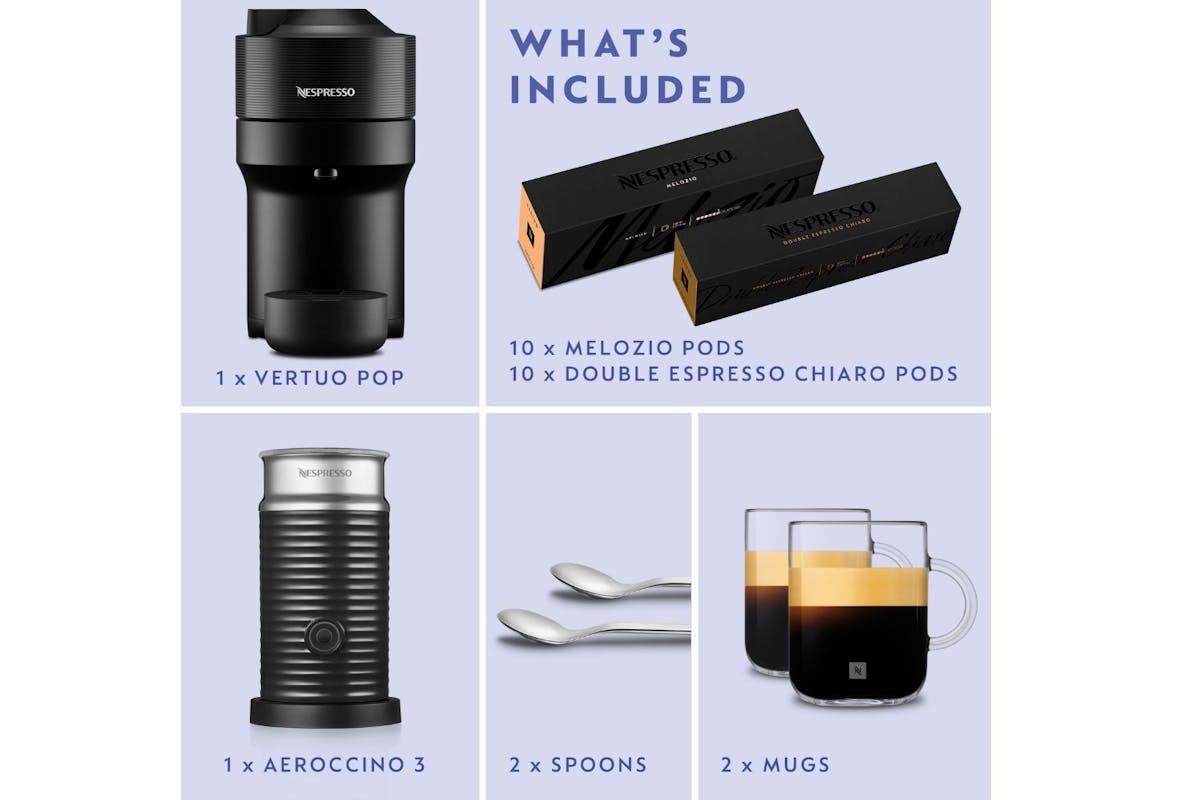 Nespresso Vertuo Pop Coffee Machine Bundle by De'Longhi | ENV90.BAE | Black-2