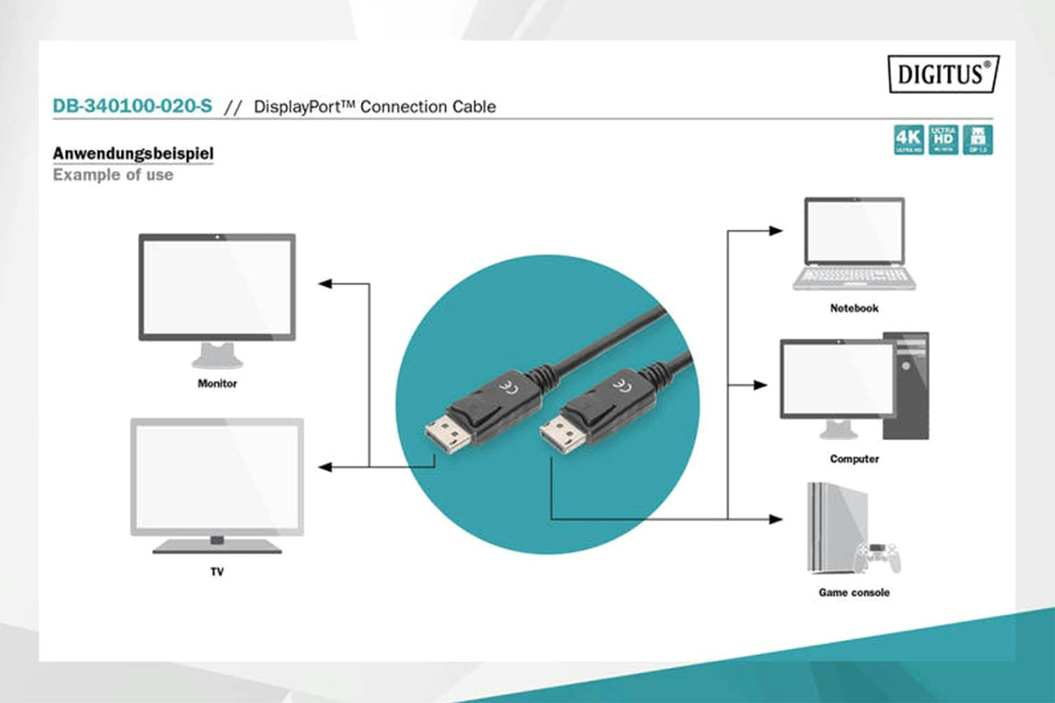 Digitus Premium Display Port Connection Cable | 2m-4
