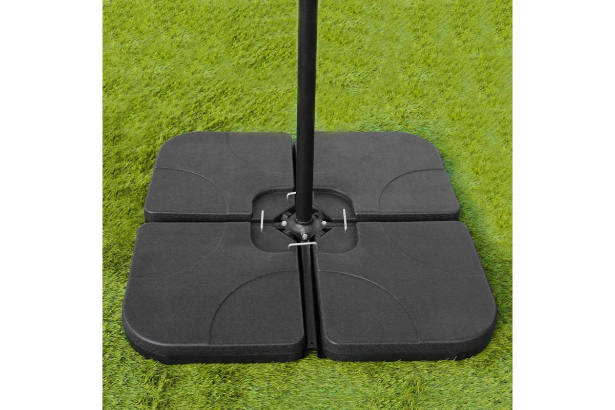 Monstershop LED Cantilever Parasol with Plain Base | Black-10