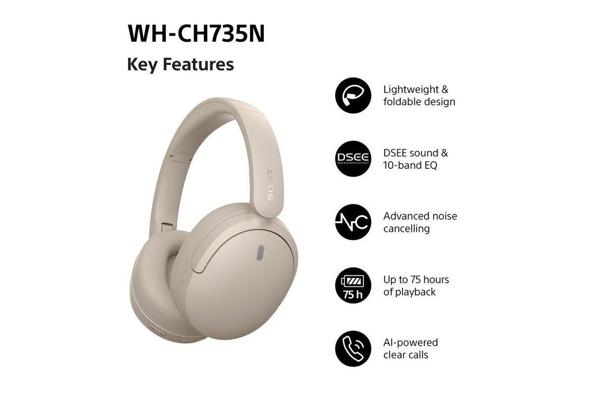 Sony WH-CH735N Wireless Noise Cancelling Headphones | Beige-2