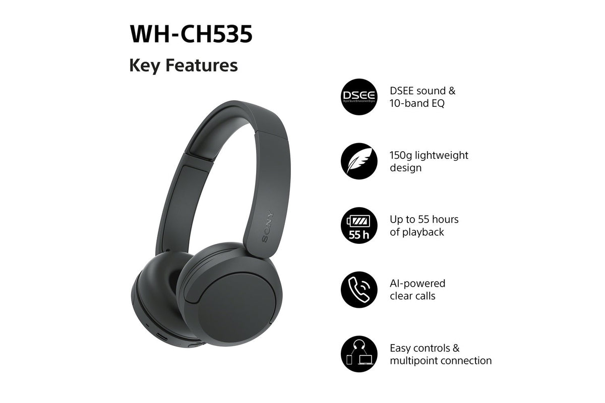 Sony WH-CH535 Wireless Bluetooth Headphones | Black-2