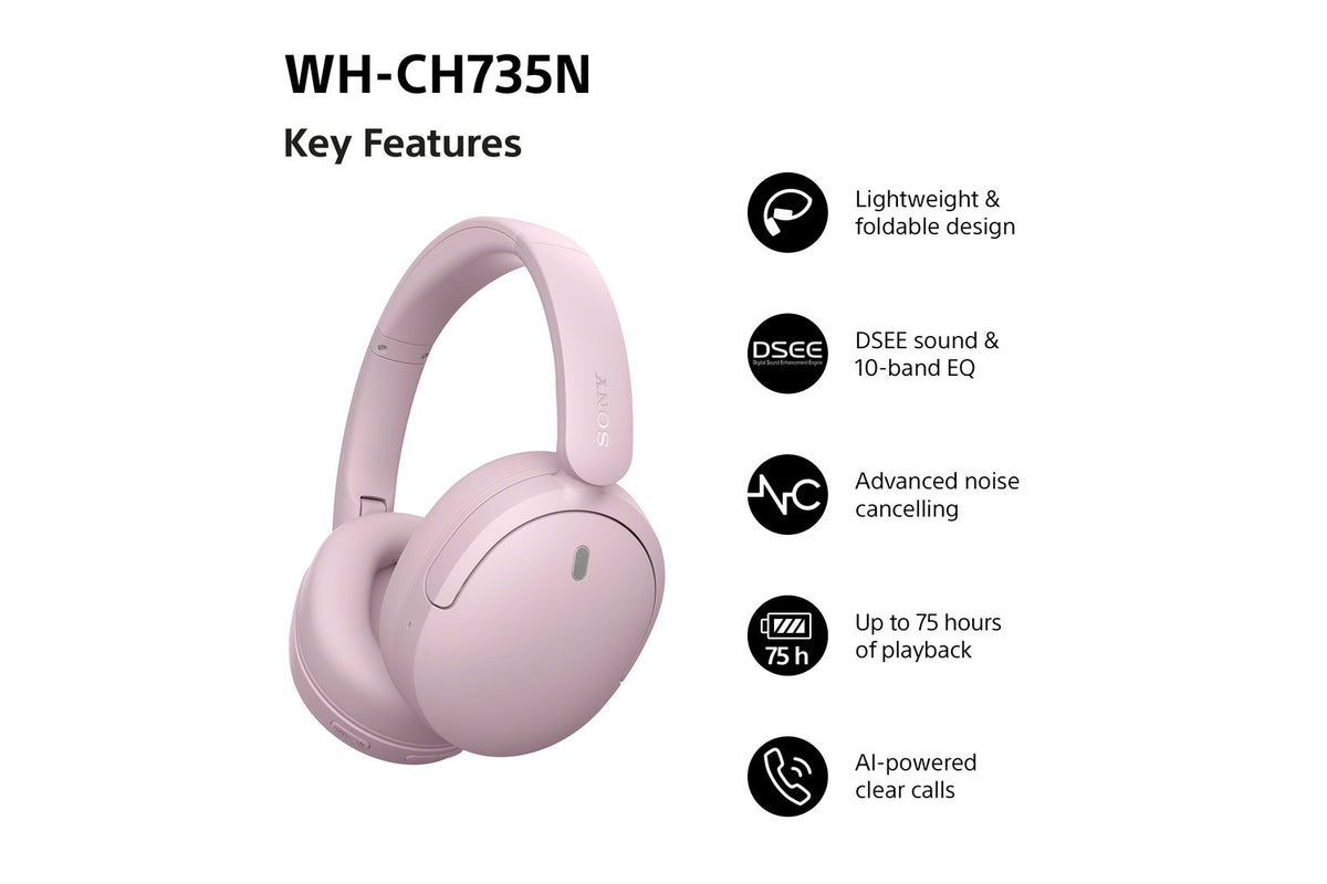 Sony WH-CH735N Wireless Noise Cancelling Headphones | Pink-2