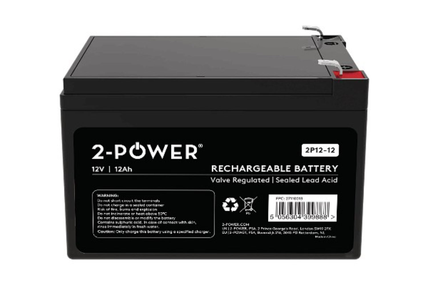2-Power 12V 12Ah VRLA Battery
