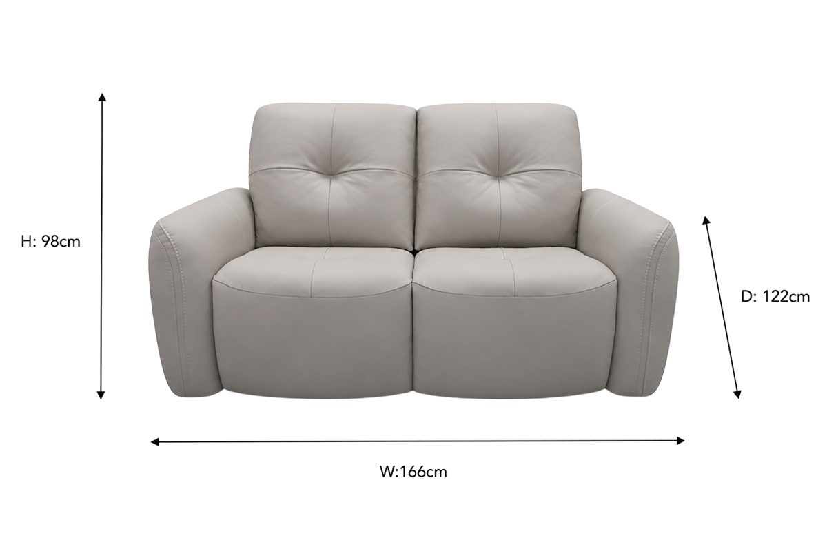 Poppy 2 Seater Sofa | Power Recliner | Leather | Beige-2