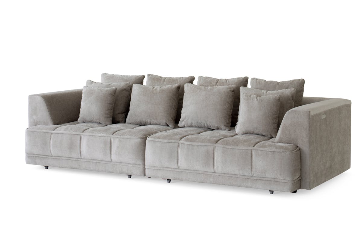 Amelia 4 Seater Sofa | Dual Power Slider | Fabric | Beige-4