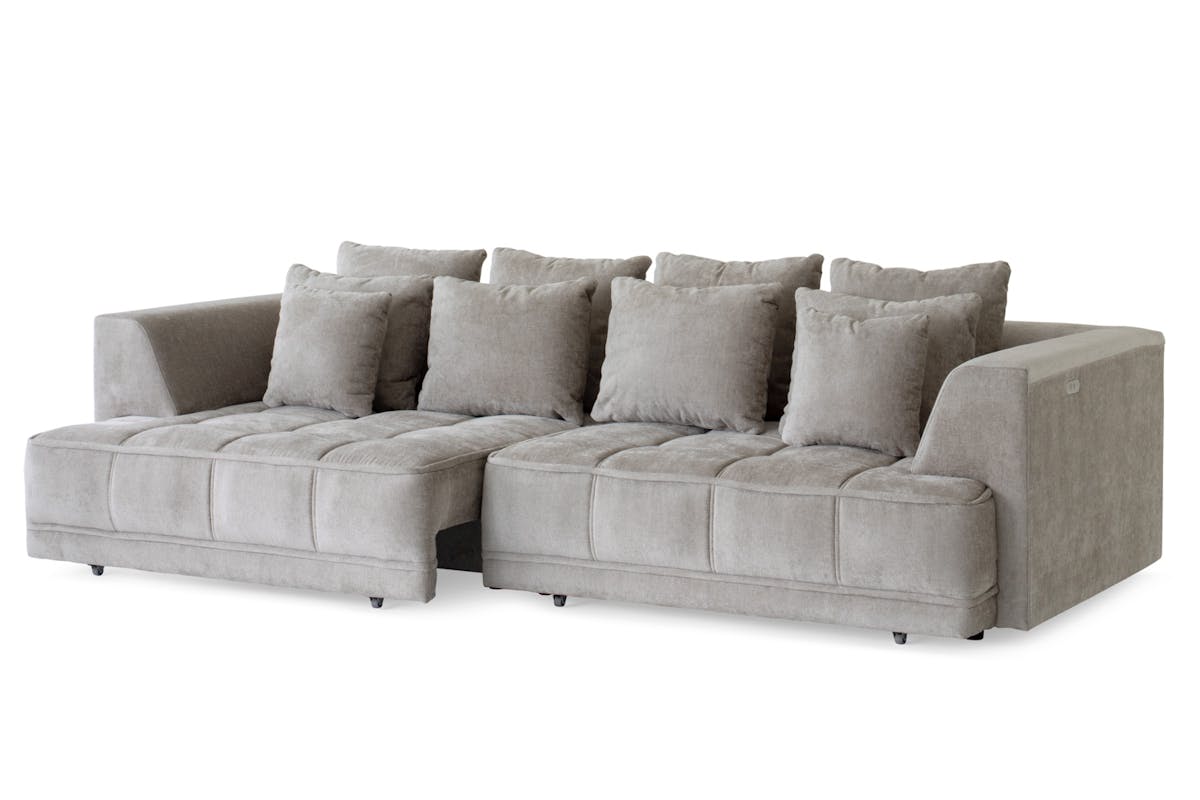 Amelia 4 Seater Sofa | Dual Power Slider | Fabric | Beige-7