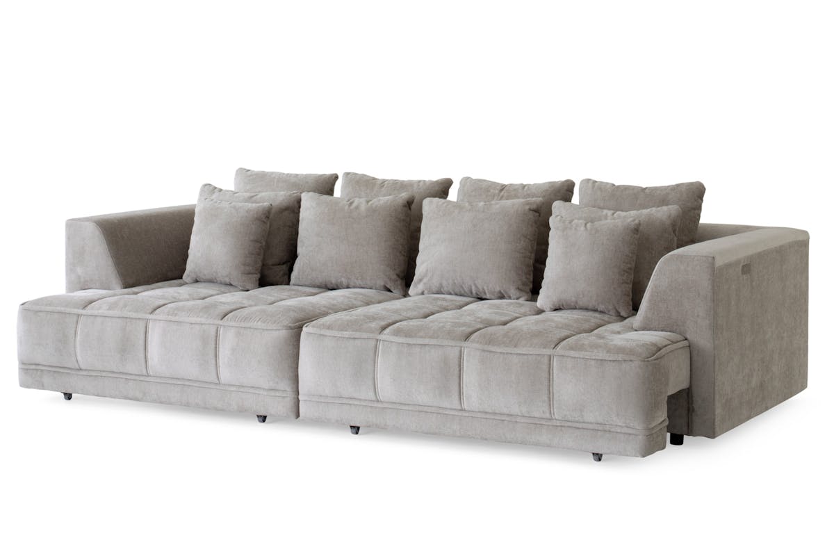 Amelia 4 Seater Sofa | Dual Power Slider | Fabric | Beige-8
