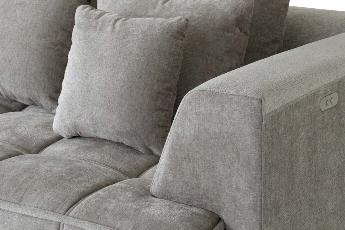 Amelia 4 Seater Sofa | Dual Power Slider | Fabric | Beige-6