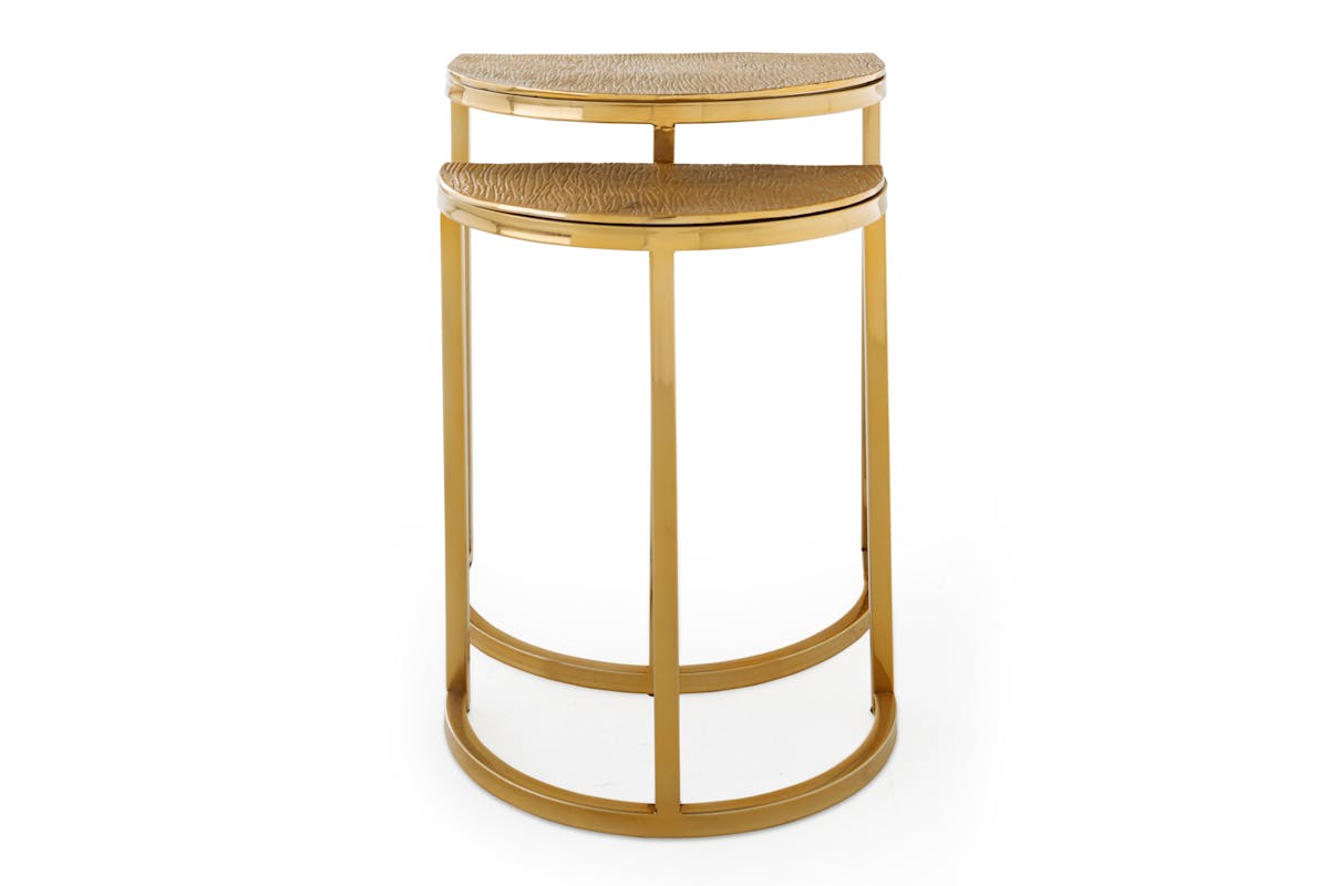Maisie Half Round Nesting Tables | Gold-2