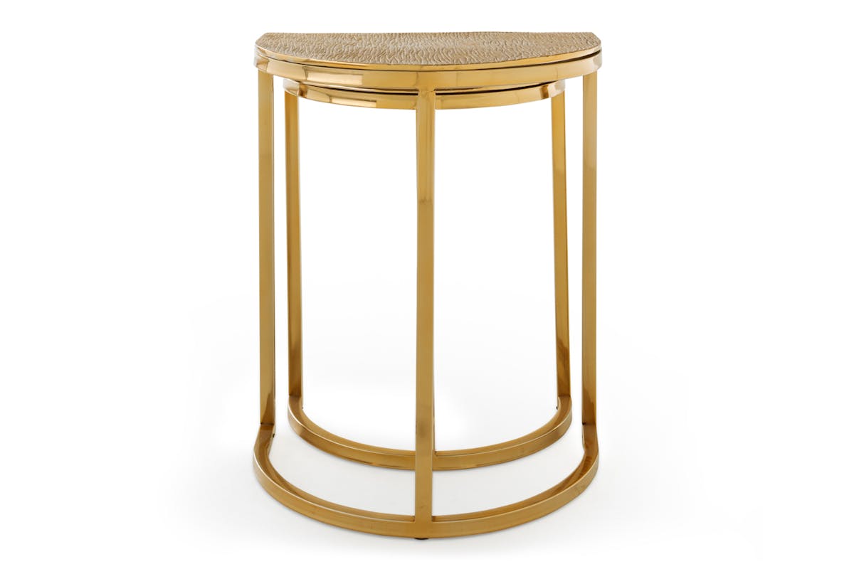 Maisie Half Round Nesting Tables | Gold-3
