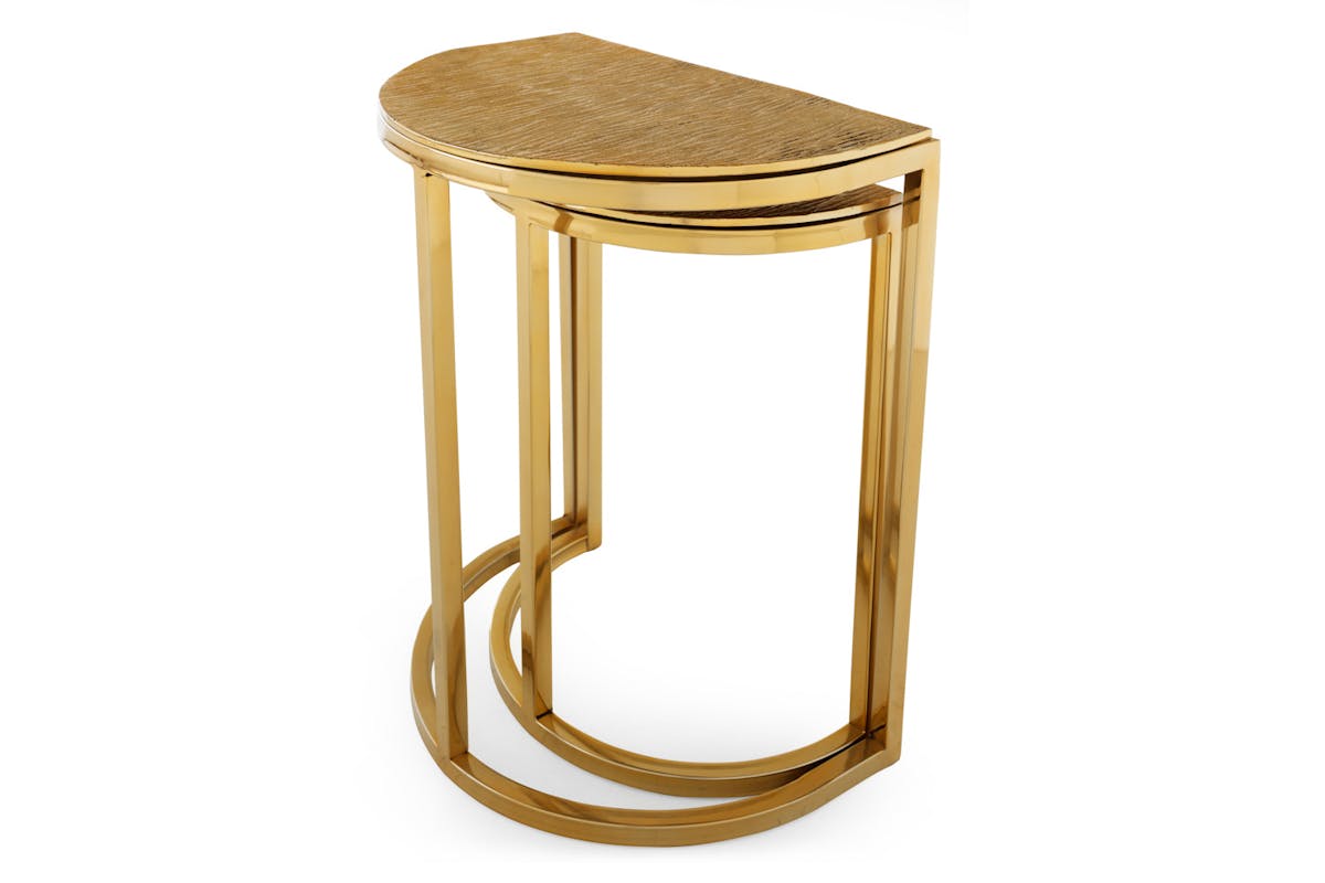 Maisie Half Round Nesting Tables | Gold-5