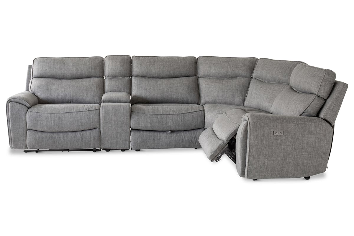 Mila Corner Sofa with Console | Power Recliner | Medium | Grey-4