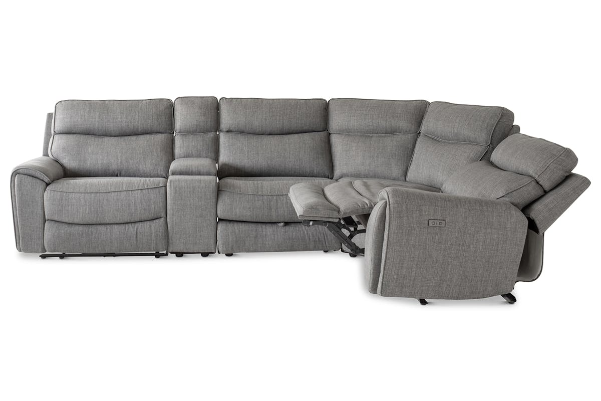 Mila Corner Sofa with Console | Power Recliner | Medium | Grey-5