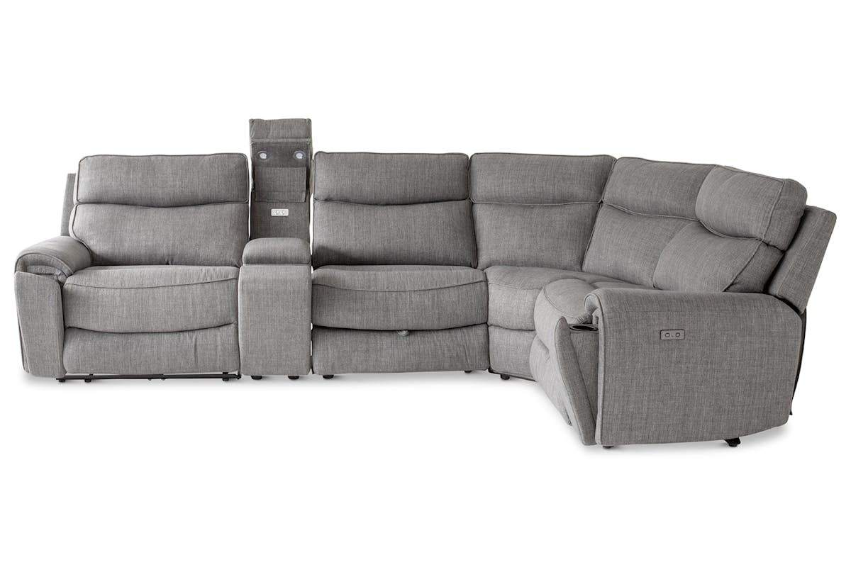 Mila Corner Sofa with Console | Power Recliner | Medium | Grey-7