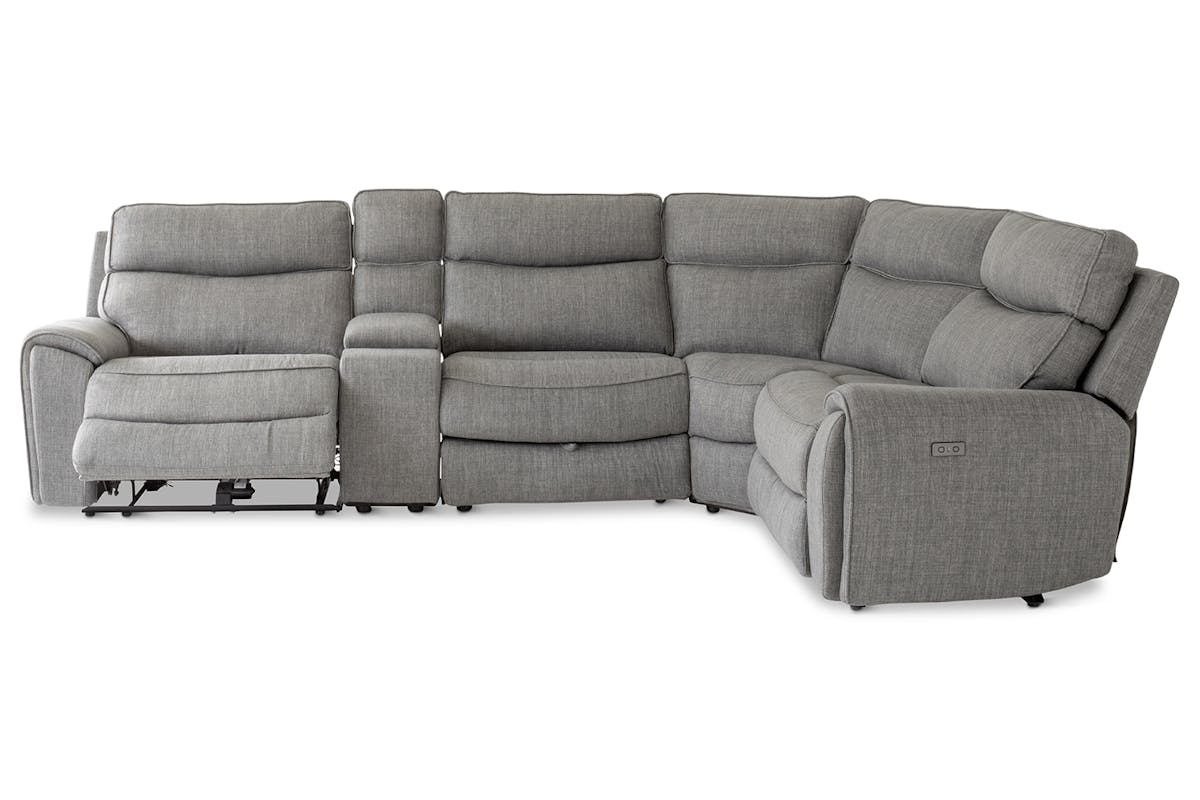 Mila Corner Sofa with Console | Power Recliner | Medium | Grey-8