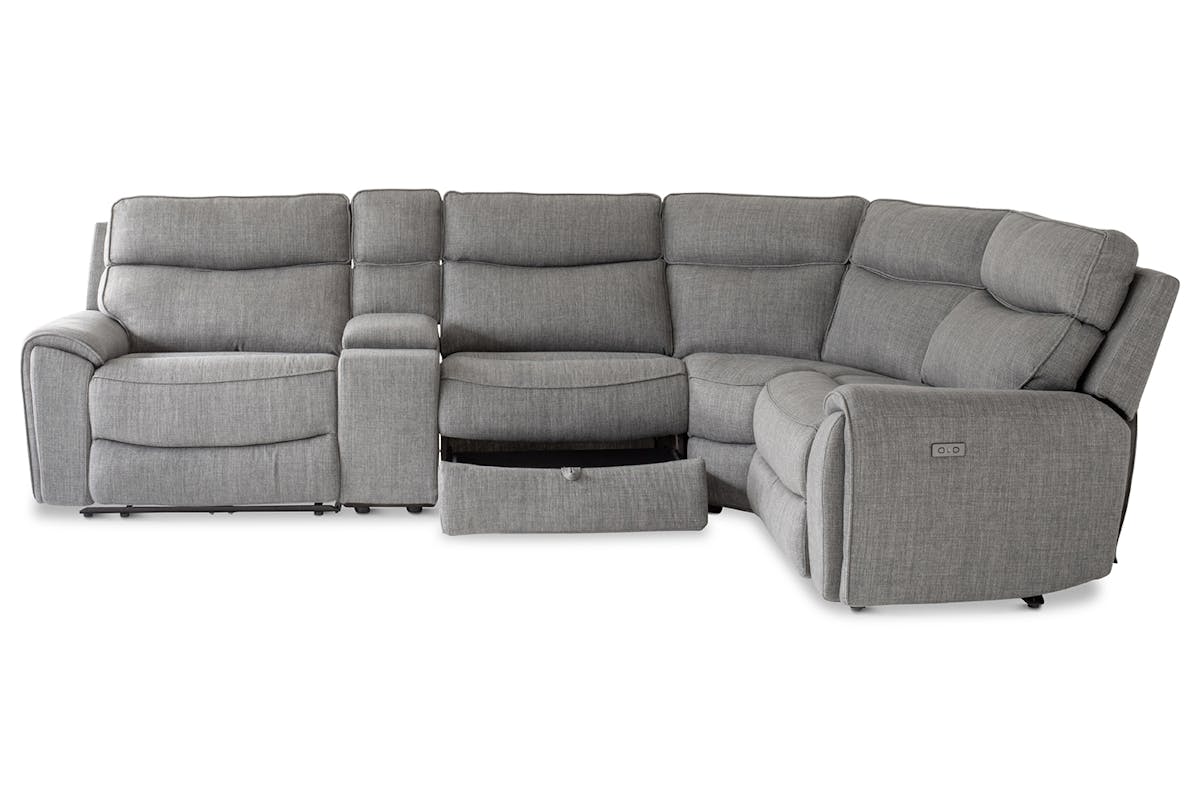 Mila Corner Sofa with Console | Power Recliner | Medium | Grey-9