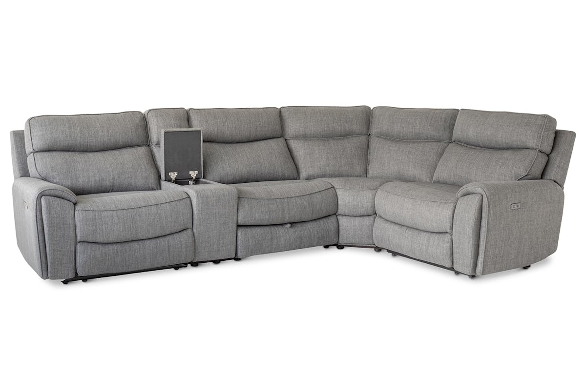 Mila Corner Sofa with Console | Power Recliner | Medium | Grey-13