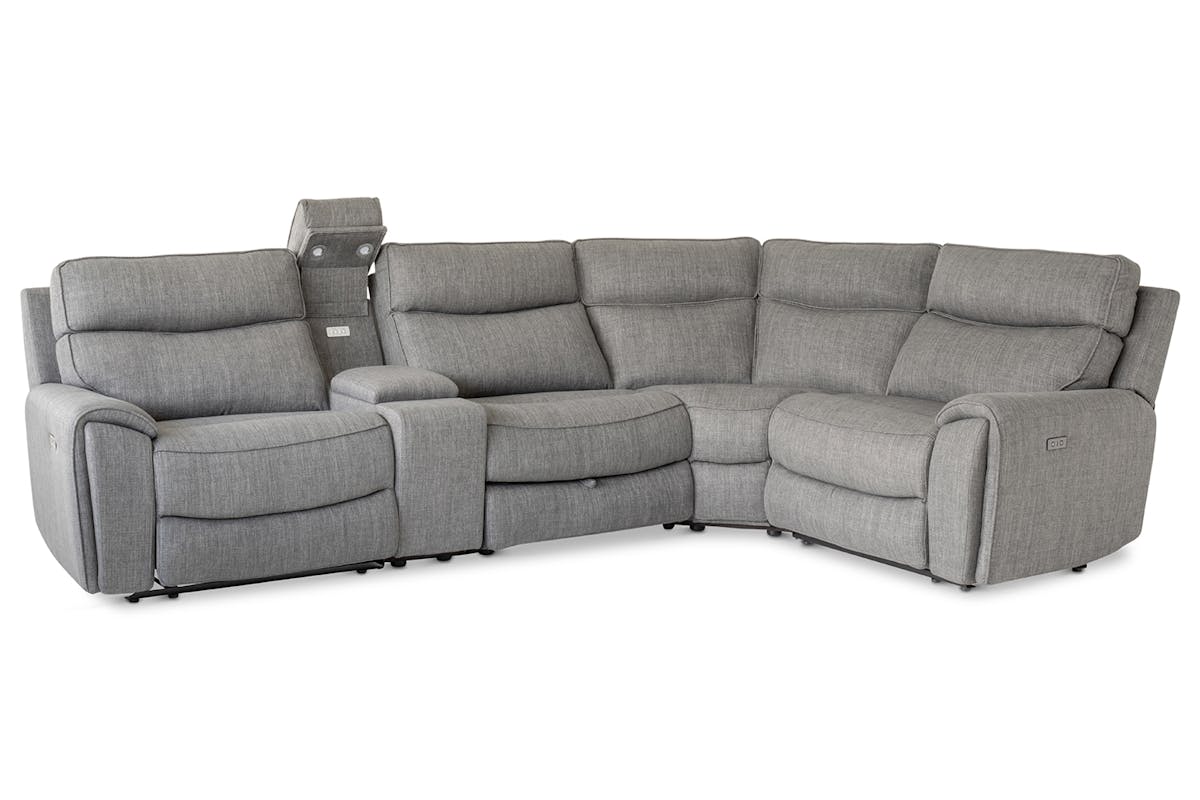 Mila Corner Sofa with Console | Power Recliner | Medium | Grey-14