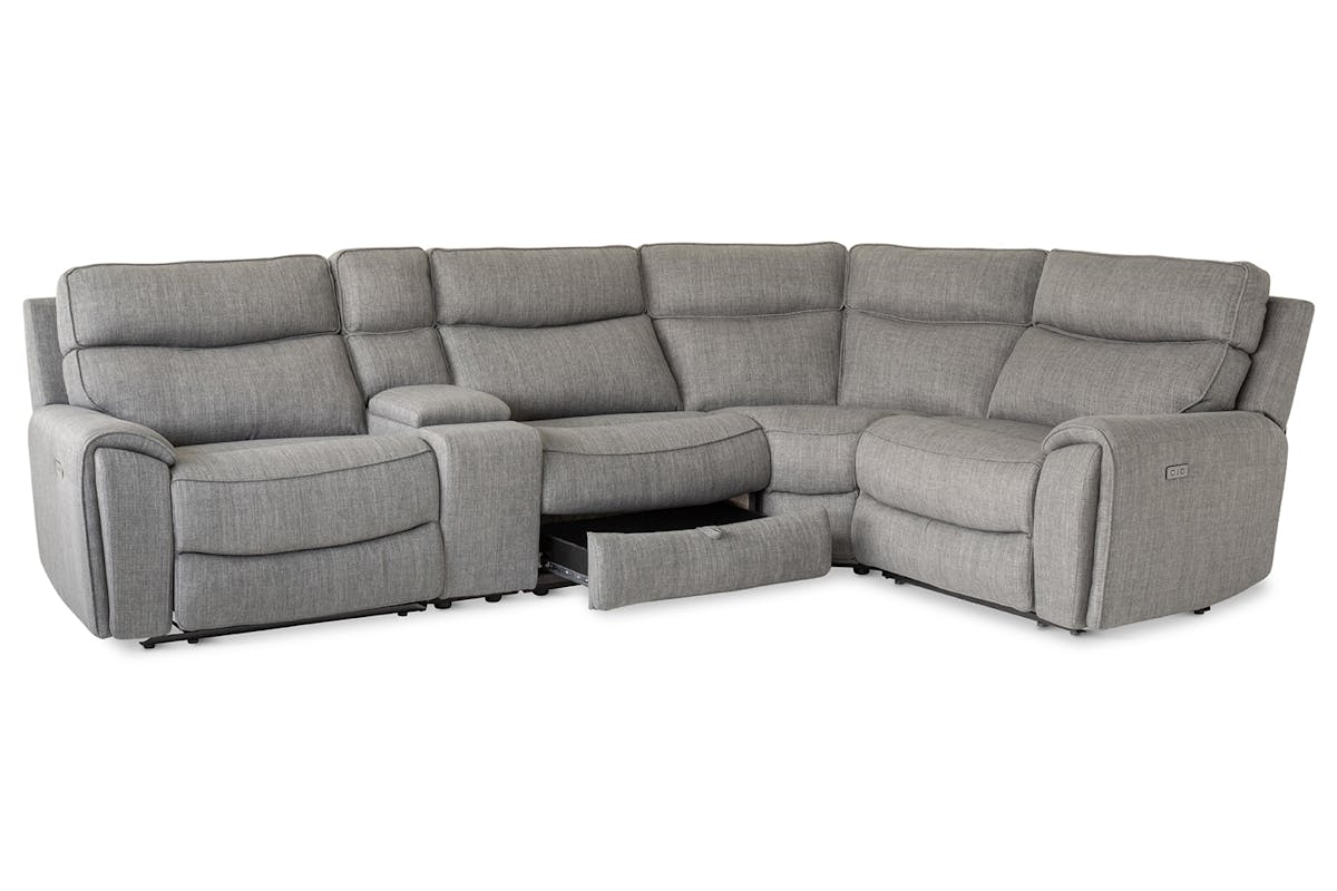 Mila Corner Sofa with Console | Power Recliner | Medium | Grey-15