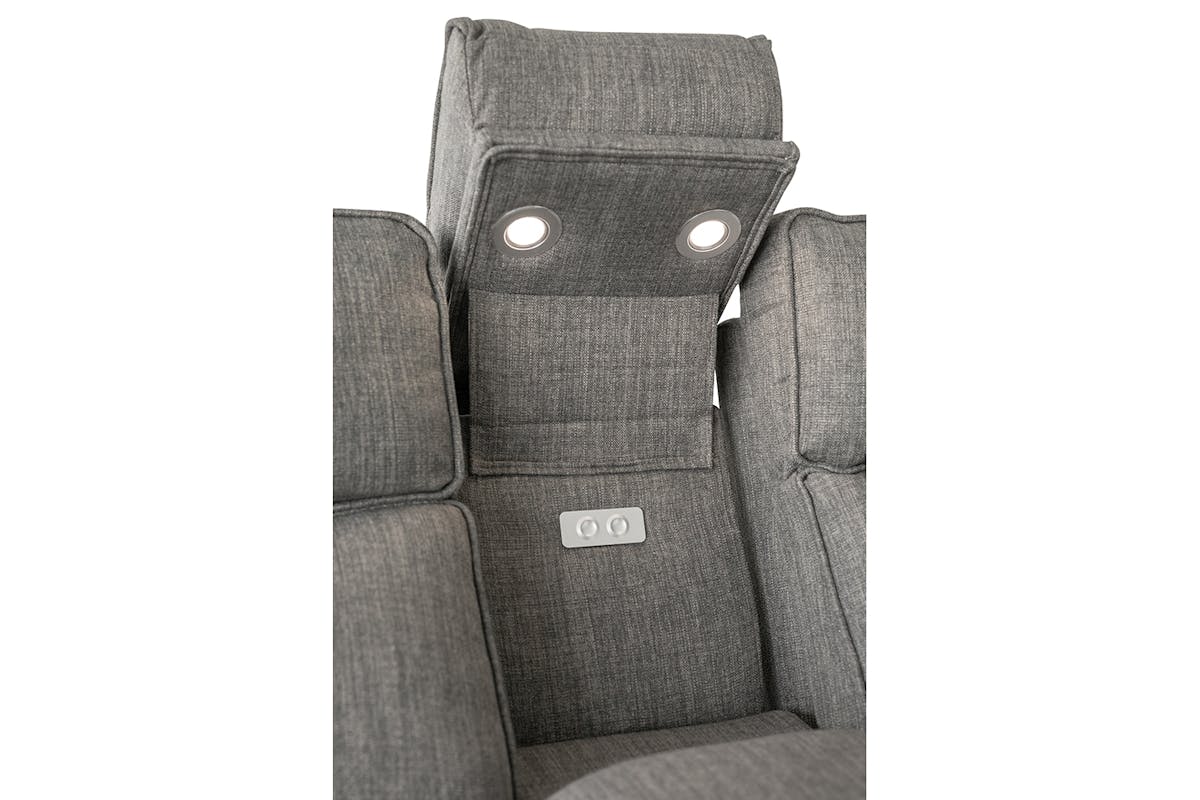Mila Corner Sofa with Console | Power Recliner | Medium | Grey-19
