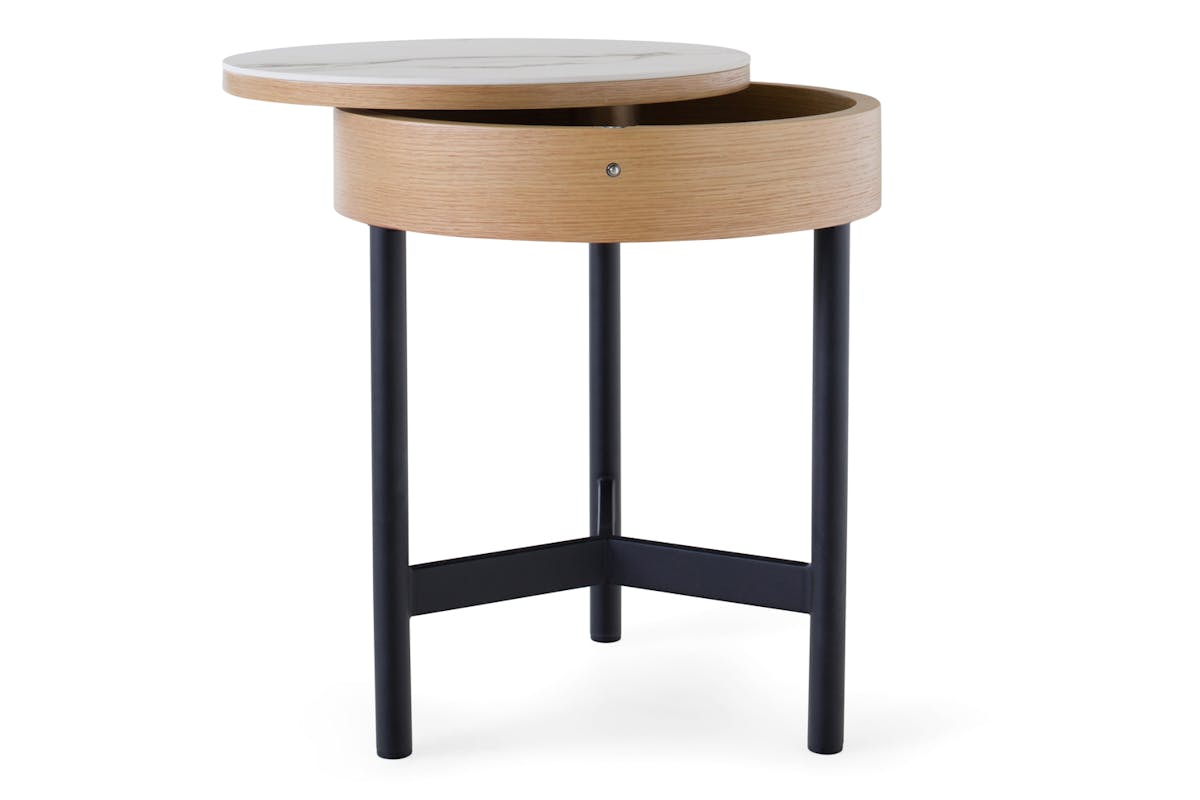 Heather Side Table | Stone Top | Natural-2