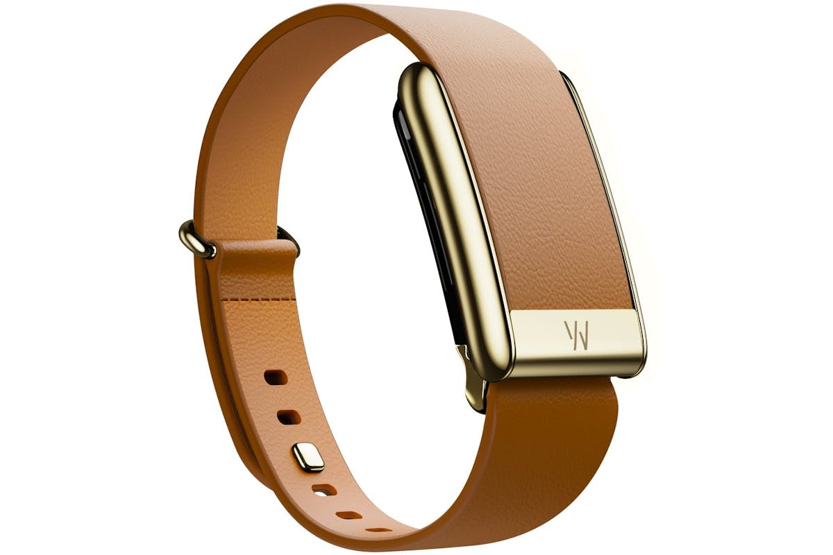 Whoop 5.0 LeatherLuxe Tapered Band | Camel & Gold  | S/M-2