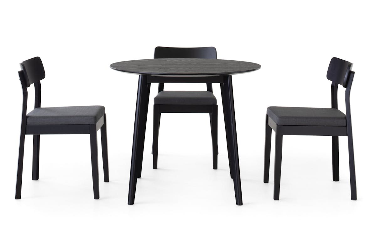 Raven Dining Set | Table & 4 Chairs | Black-3