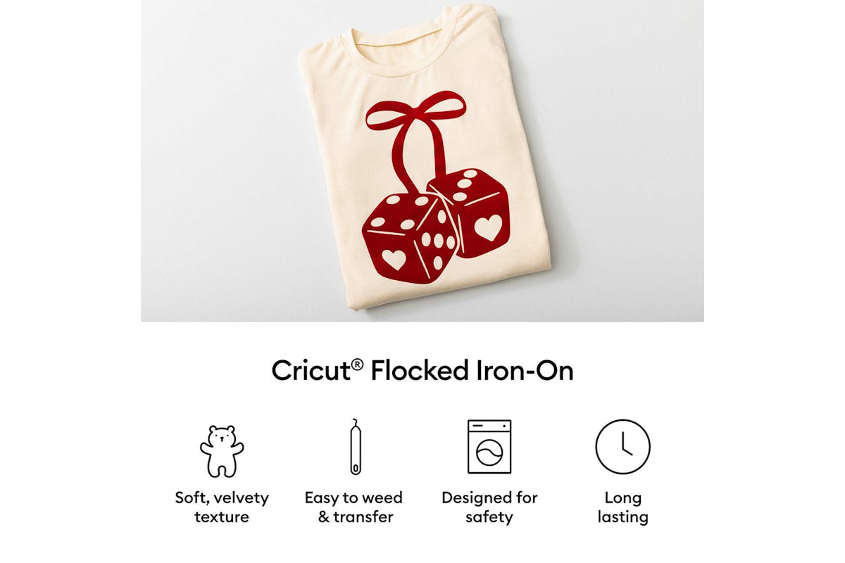 Cricut 12 x 19" Flocked Iron-On | White-2