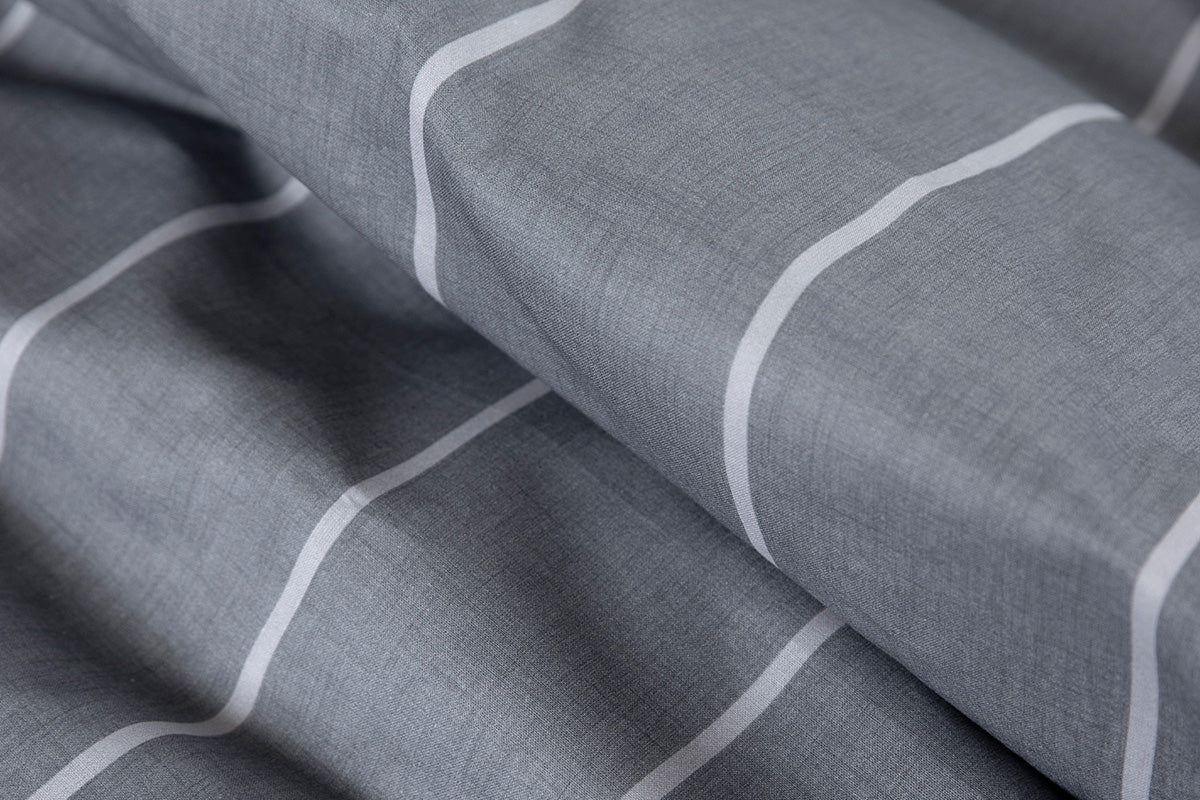 Mistral Home | Stripe Oxford Duvet Cover Set | Grey/White | Double-2