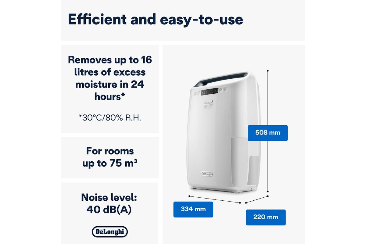 DeLonghi Tasciugo AriaDry 16L Multi Dehumidifier | DEXD216RF | White-2