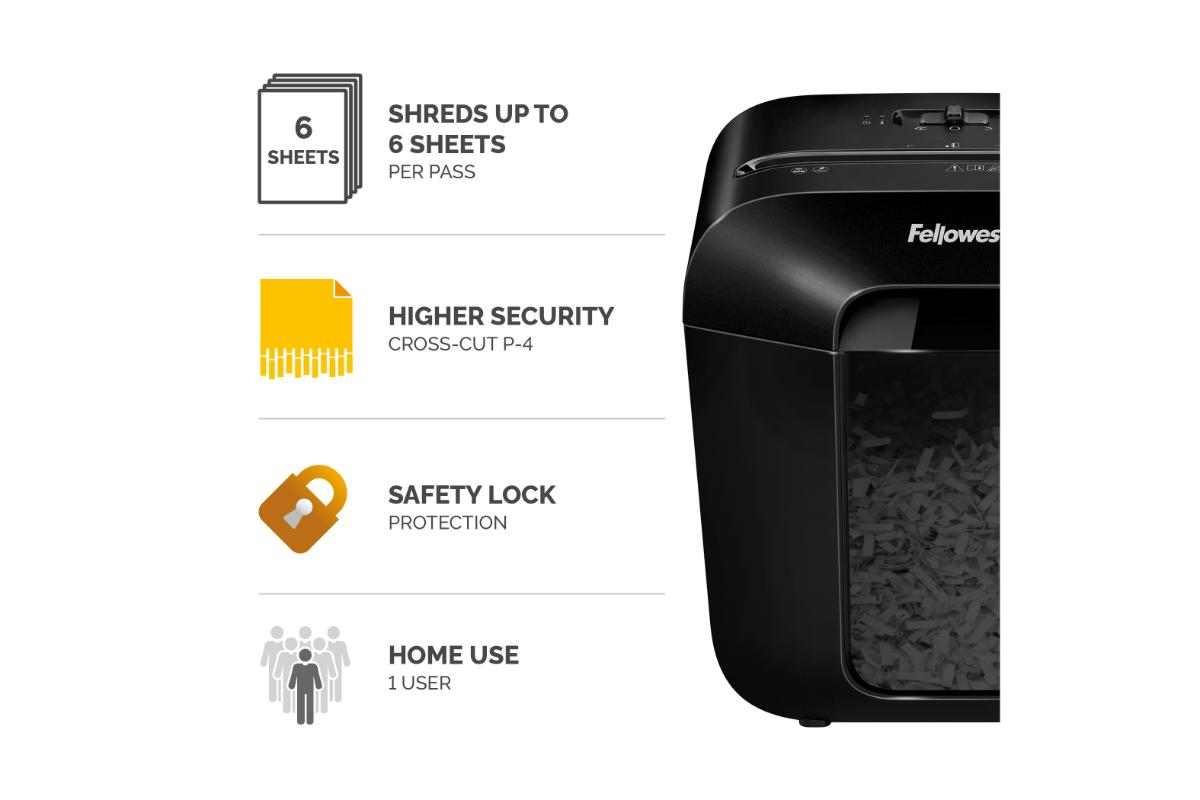 Fellowes LX25 11.5L Cross Cut Paper Shredder | Black-2