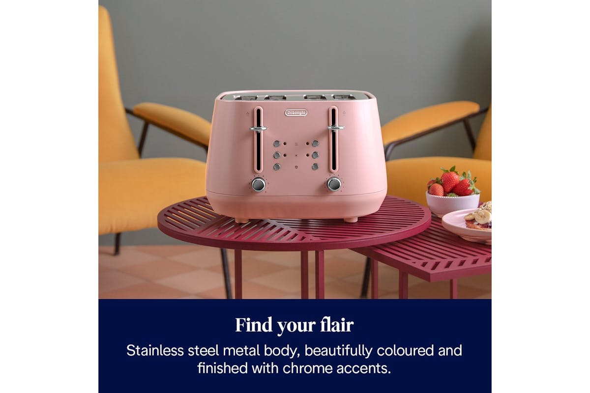 Delonghi Eclettica Playful 4 Slice Toaster | CTY4003.PK | Pink-2