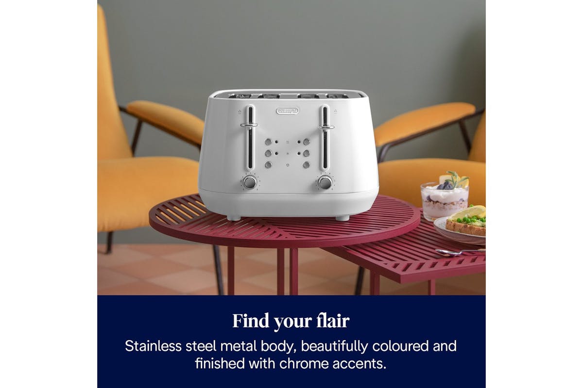 Delonghi Eclettica 4 Slice Toaster | CTY4003.W | White-2