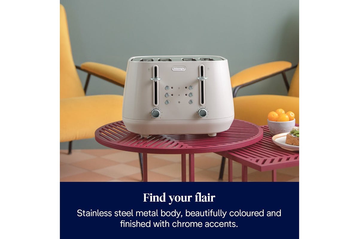 Delonghi Eclettica 4 Slice Toaster | CTY4003.BG | Beige-2