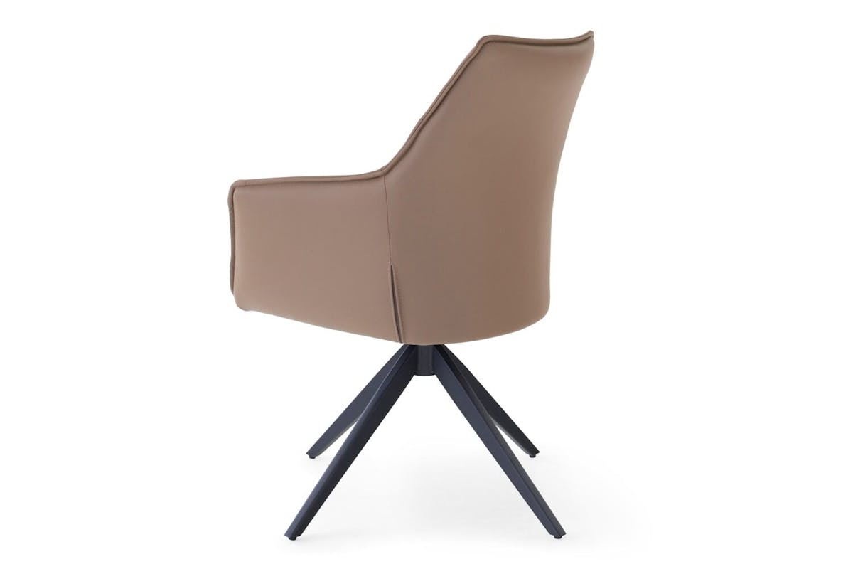 Kayleigh Carver Dining Chair | Swivel | Leather | Cappuccino-5