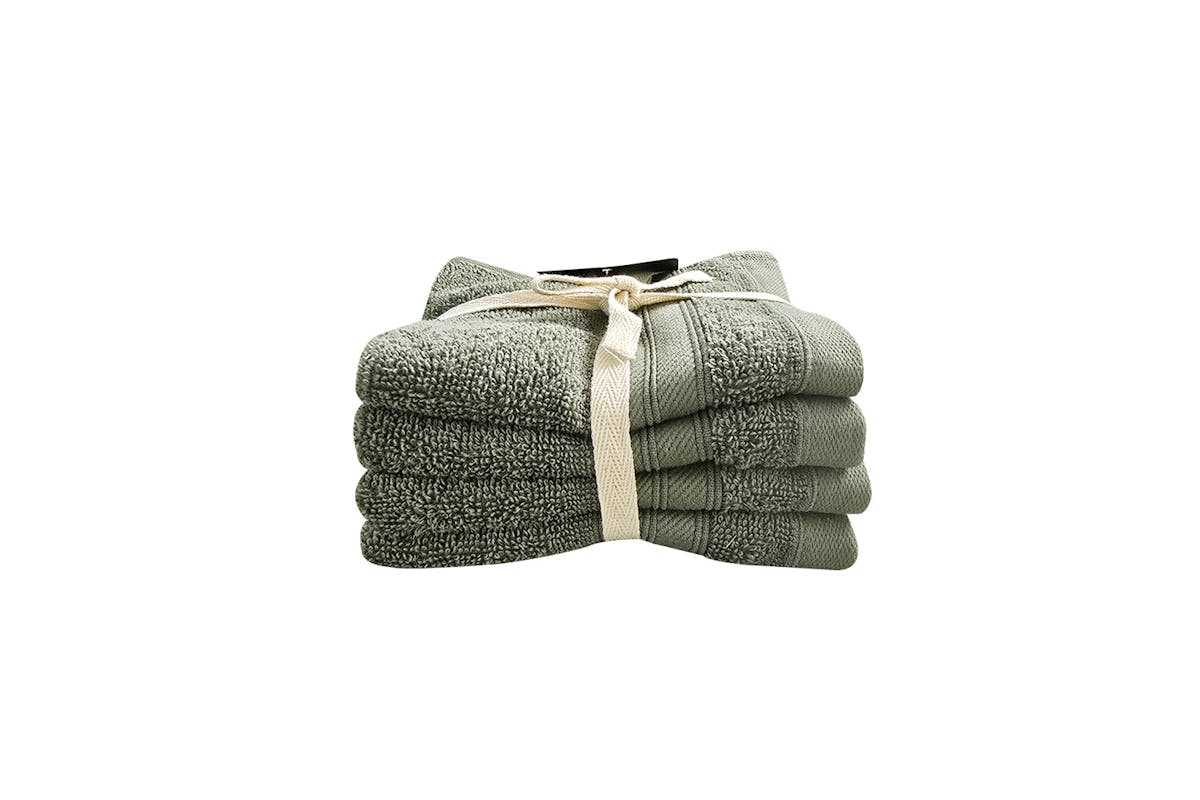 Cotton Terry Face Towel | 4 Pack | Khaki