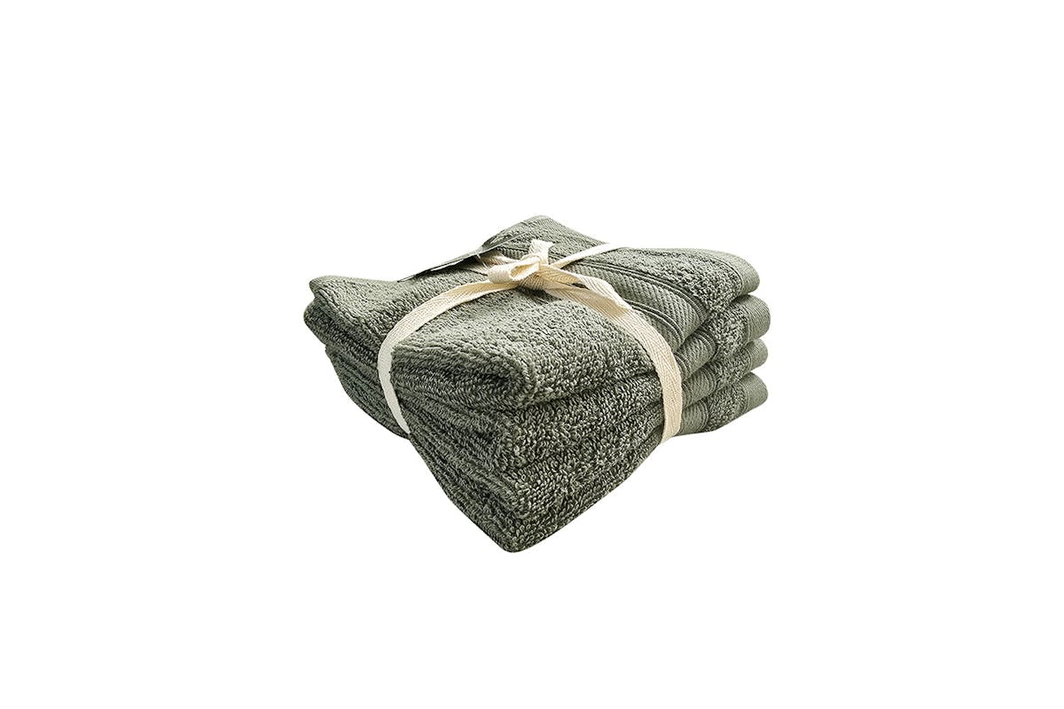 Cotton Terry Face Towel | 4 Pack | Khaki-2