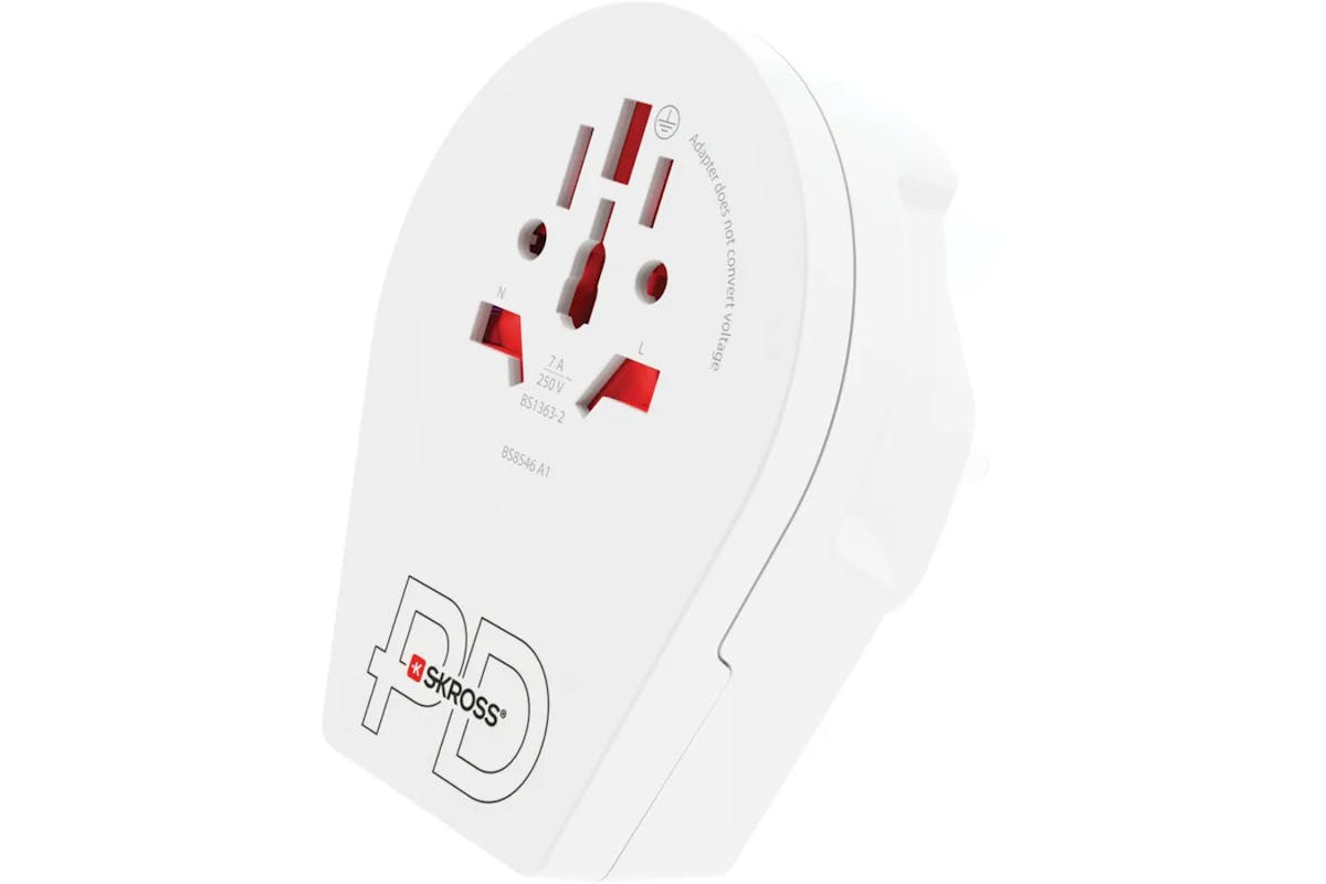 Skross C20PD 1 x USB-C World to UK Travel Adapter | White-2