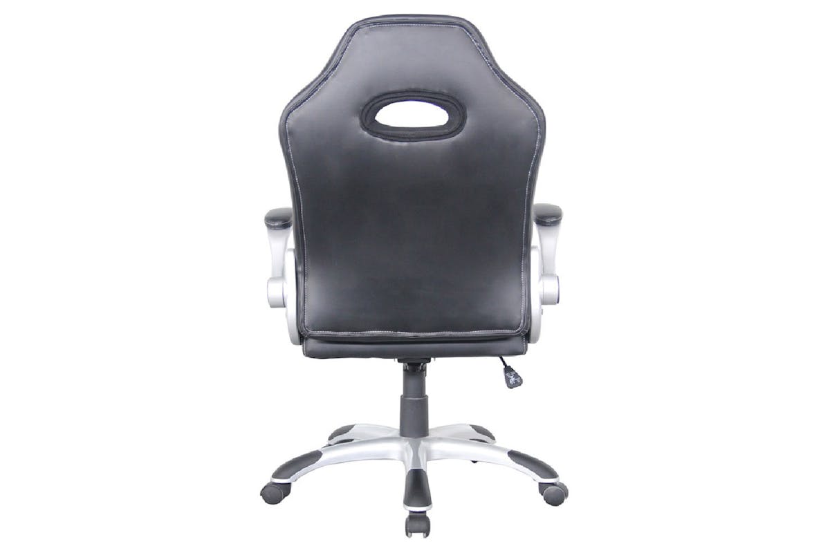 Dorel Talladega Faux Leather Racing Chair | Black/Red-4
