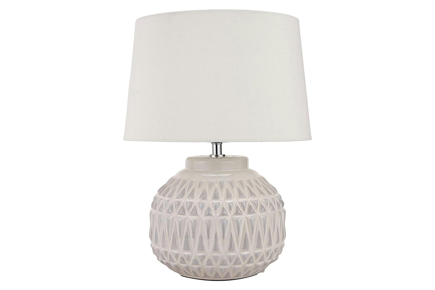 Aztec Ceramic Table Lamp | Beige & White