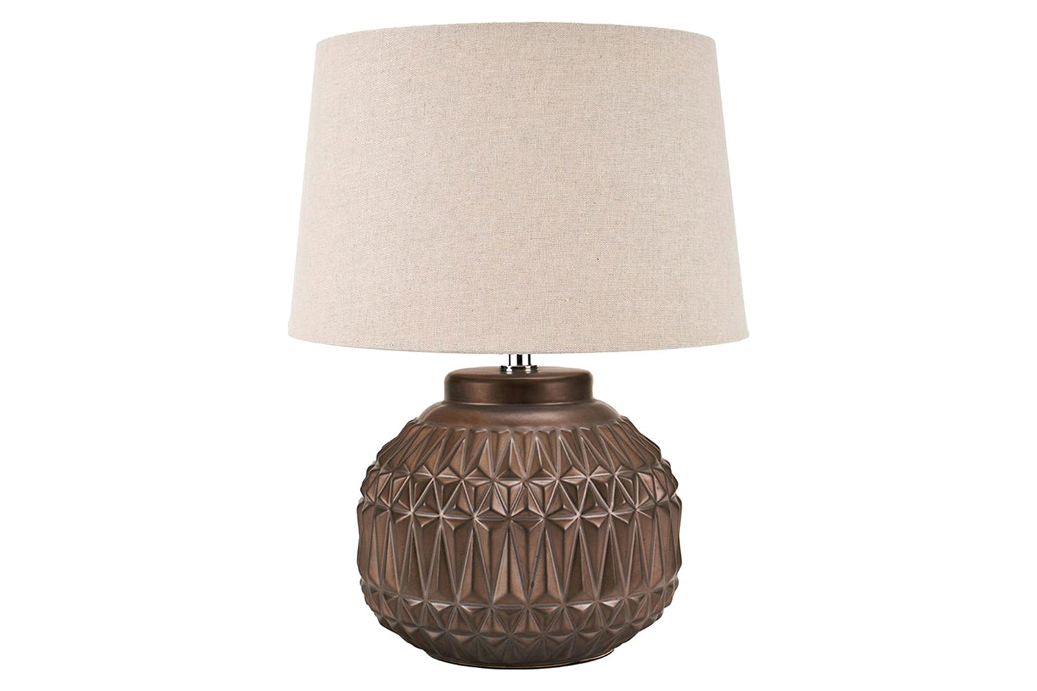 Aztec Ceramic Table Lamp | Beige & Brown