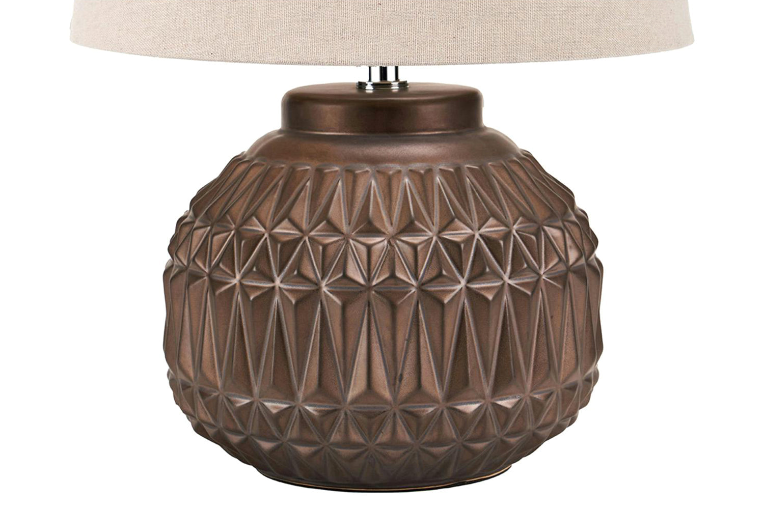 Aztec Ceramic Table Lamp | Beige & Brown-2