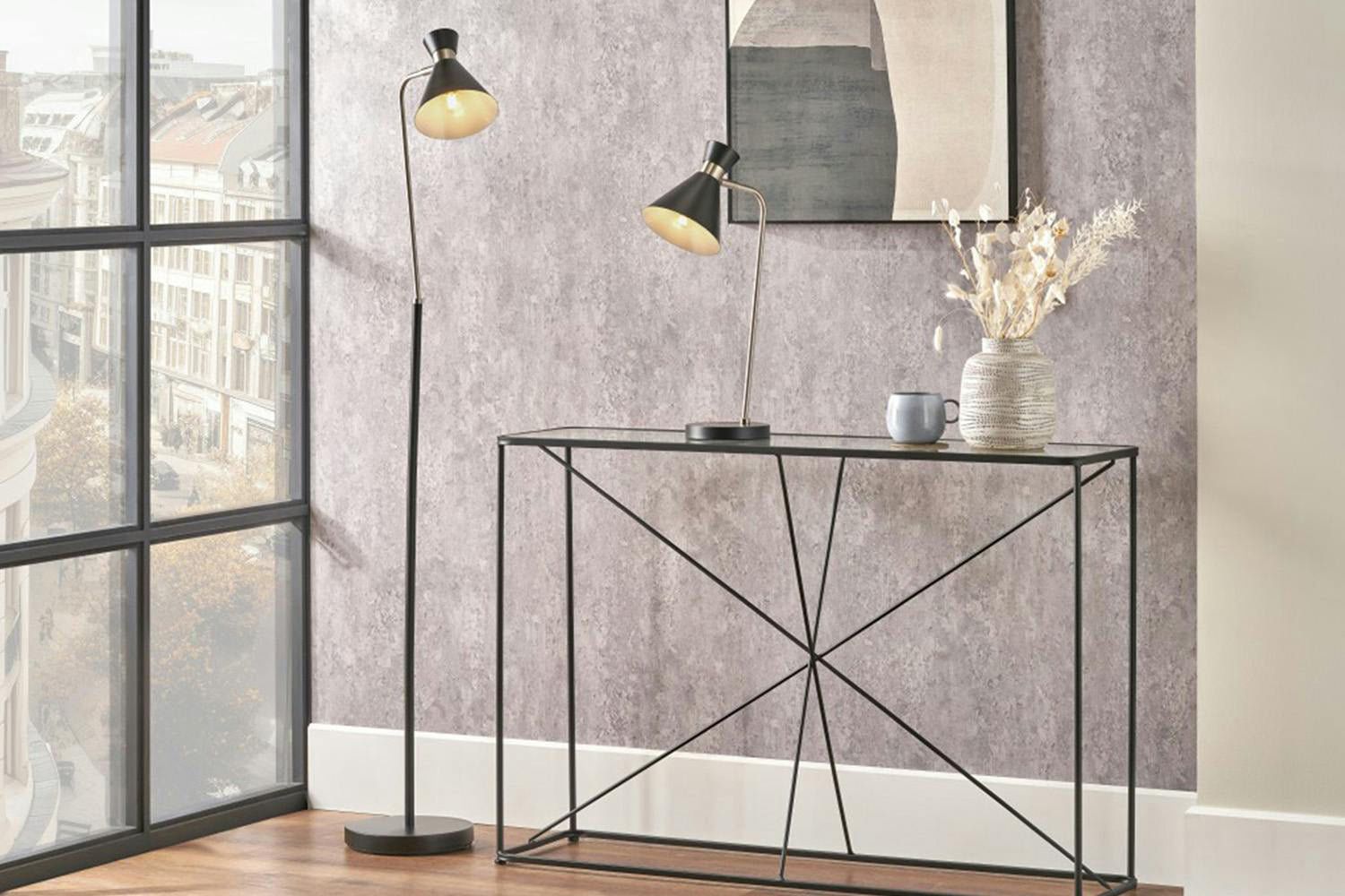 Benedict Metal Table Lamp | Black/Silver-2