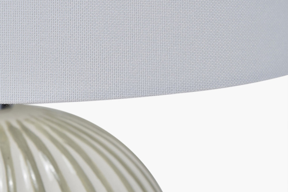 Stripe Ceramic Table Lamp | Sage/White-3