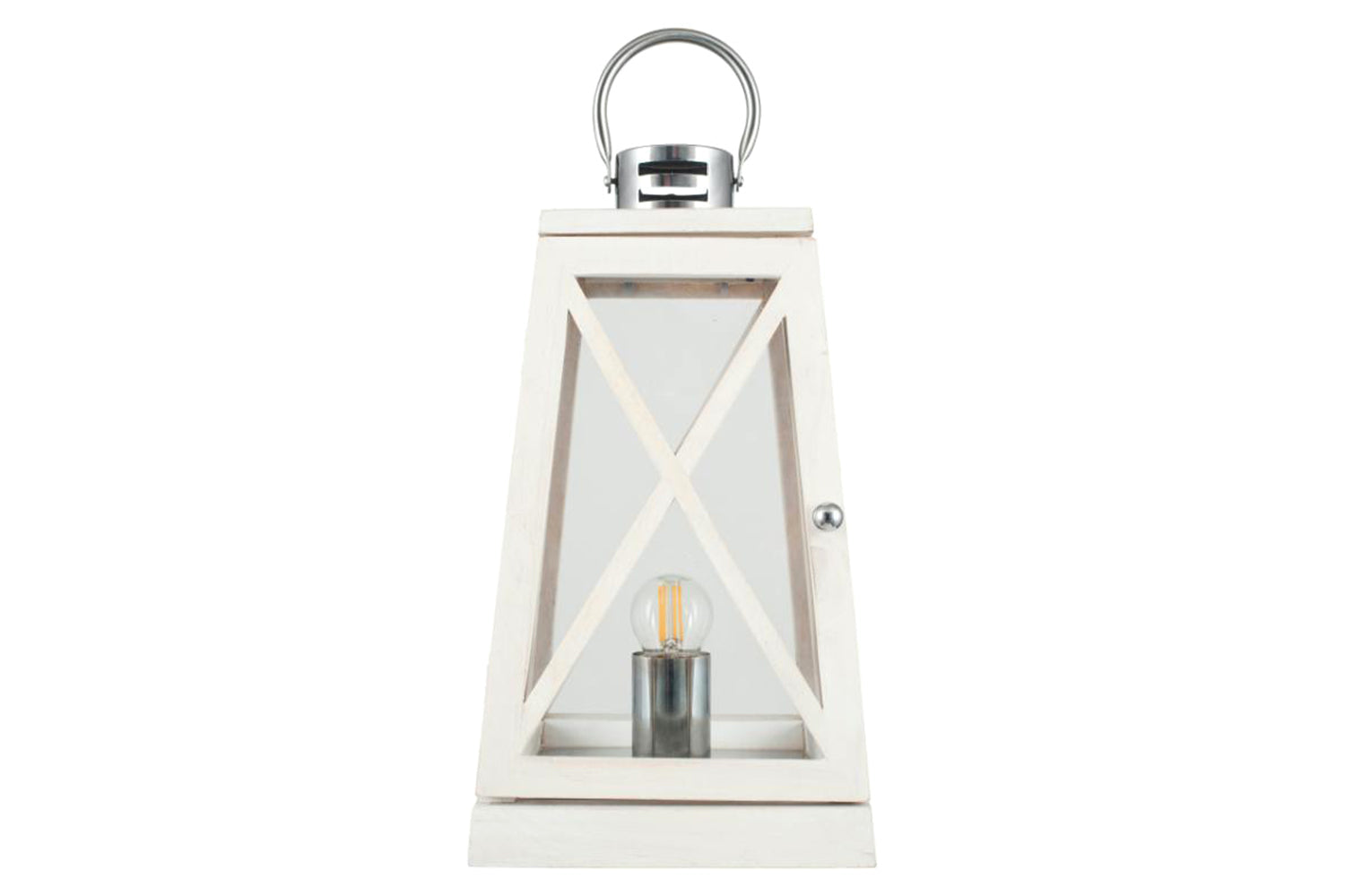 Lantern Table Lamp | White Wash