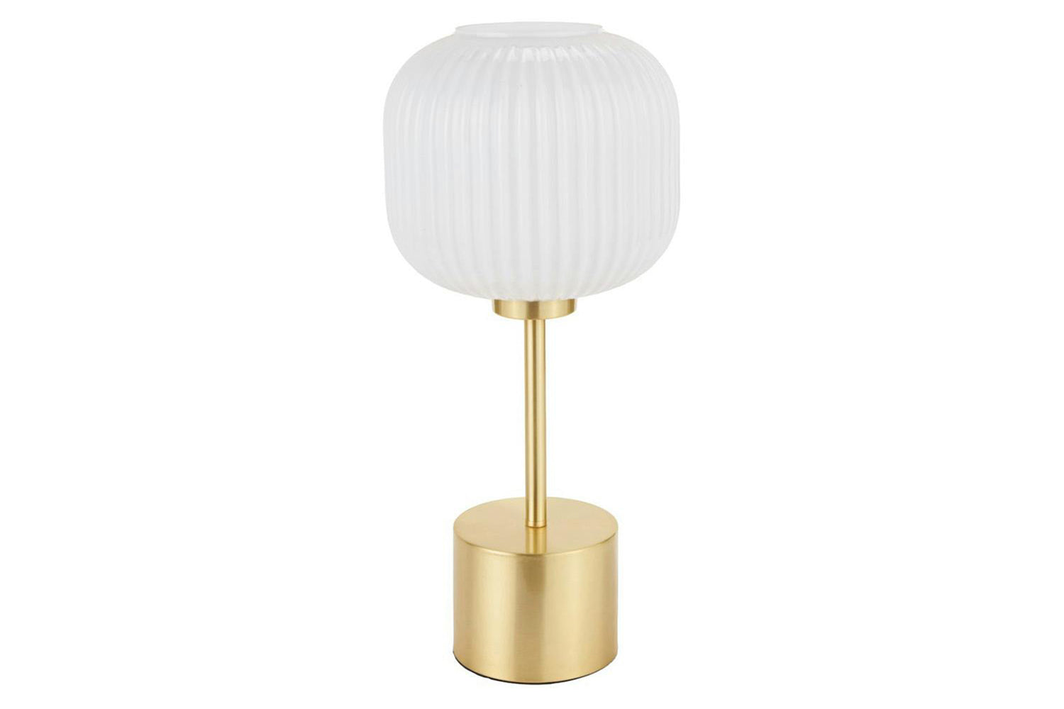 Bella Ribbed Glass Table Lamp | White/Gold